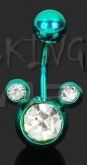Piercing para Umbigo Mickey-Green